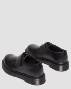 Zapatos Kamron de piel con tiras para junior in Negro