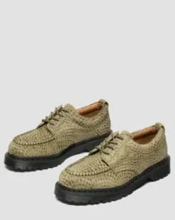Zapatos Lowell Moc Toe de piel Hair-On in Verde Oliva Verde