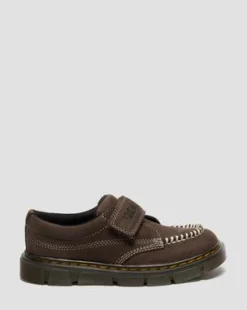 Zapatos Raffe Strap de piel Tumbled Nubuck para junior in Marrón Oscuro