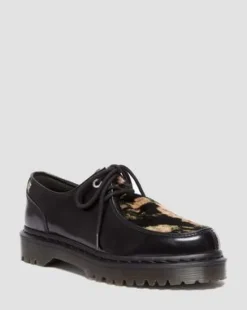 Zapatos Zeffir Bex de piel Hair-On con 3 ojales in Negro