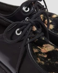 Zapatos Zeffir Bex de piel Hair-On con 3 ojales&nbsp; in Negro
