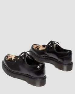 Zapatos Zeffir Bex de piel Hair-On con 3 ojales&nbsp; in Negro