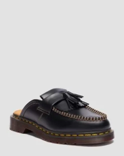 Zuecos Adrian de piel in Negro