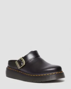 Zuecos con plataforma Laketen de piel in Negro