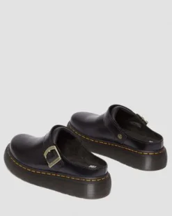 Zuecos con plataforma Laketen de piel in Negro