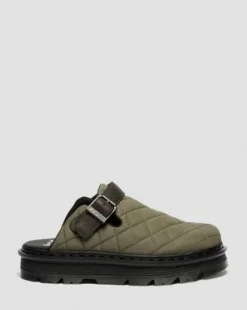 Zuecos de plataforma Zebzag Quilted in Verde Oliva Dm's