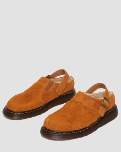 Zuecos Isham de ante con forro sintético in Pecan Brown