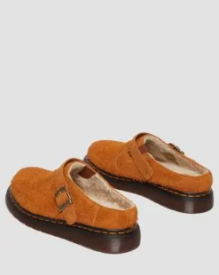 Zuecos Isham de ante con forro sintético in Pecan Brown