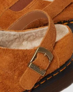 Zuecos Isham de ante con forro sintético in Pecan Brown