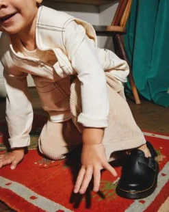 Zuecos Jorge de piel para niños in Negro