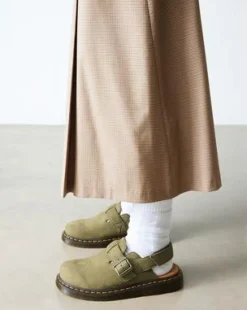 Zuecos Jorge II de piel Tumbled Nubuck in Muted Olive