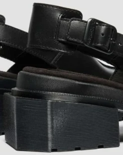 Zuecos Maybole de piel con puntera cuadrada in Negro