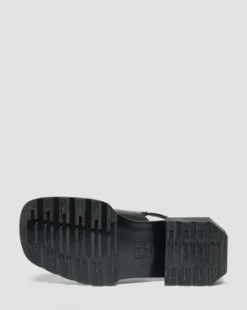 Zuecos Maybole de piel con puntera cuadrada in Negro